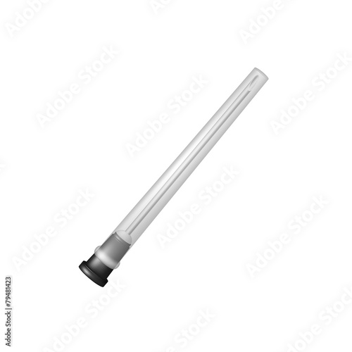 Injection needle in plastic cover