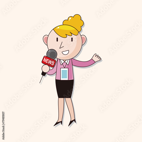 Reporter and photographer theme elements vector,eps