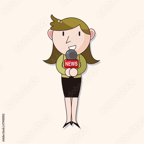 Reporter and photographer theme elements vector,eps