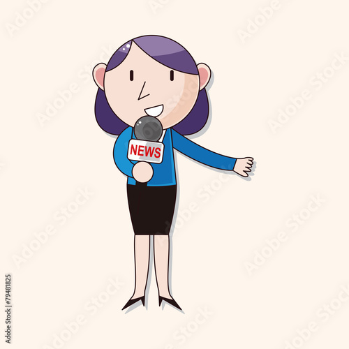 Reporter and photographer theme elements vector,eps