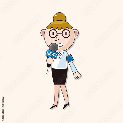 Reporter and photographer theme elements vector,eps