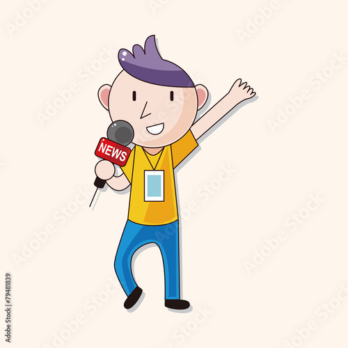 Reporter and photographer theme elements vector,eps