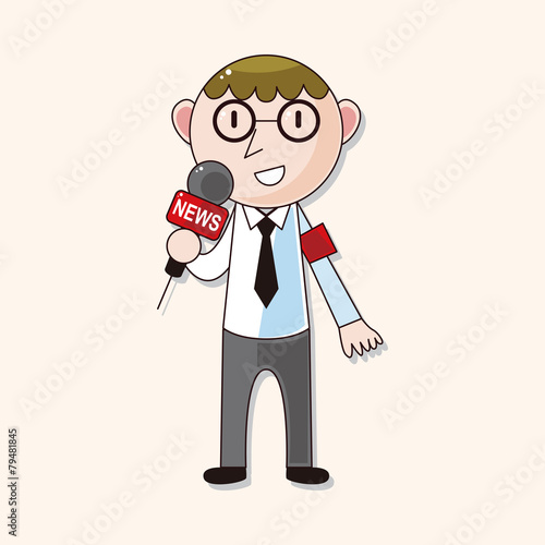 Reporter and photographer theme elements vector,eps