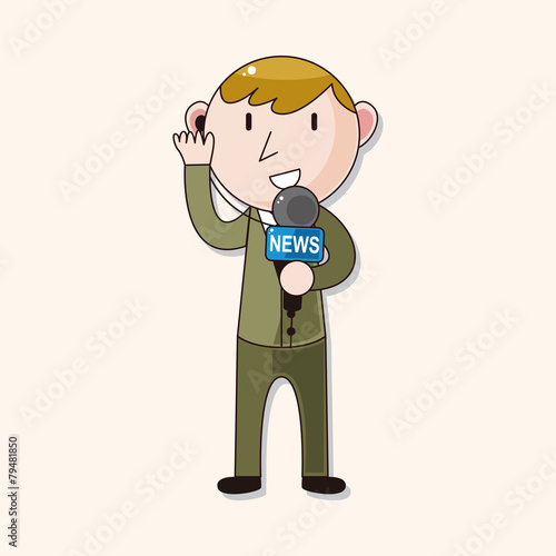Reporter and photographer theme elements vector,eps
