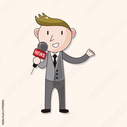 Reporter and photographer theme elements vector,eps