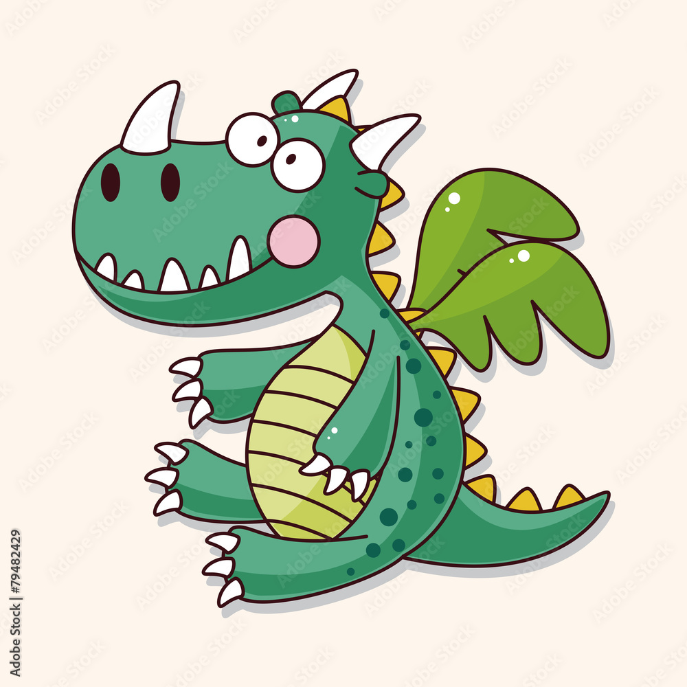 Naklejka premium dragon theme elements vector,eps