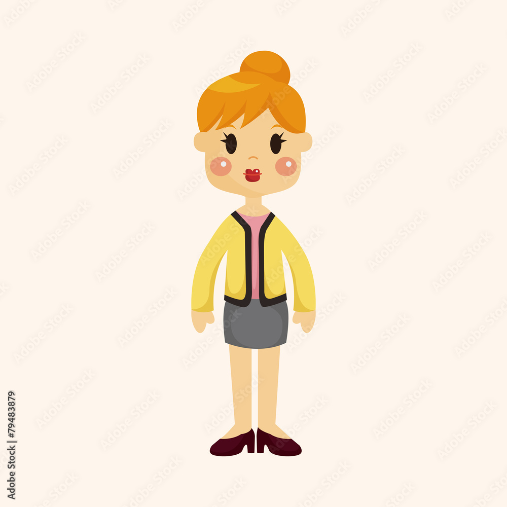 lady woman cartoon theme elements