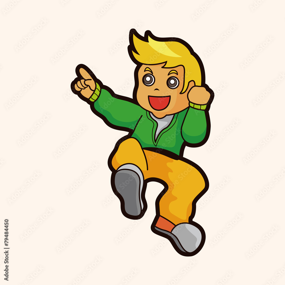 Naklejka premium hip hop dancer theme elements