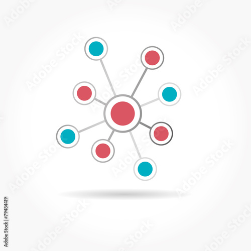 Social network single icon. Global technology or social network.