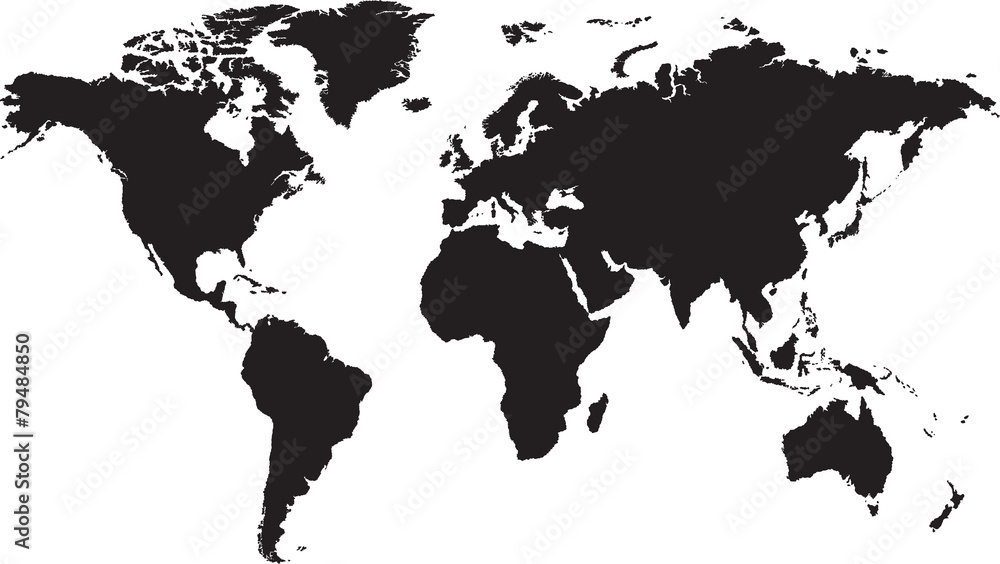 World map isolated on white background - obrazy, fototapety, plakaty 