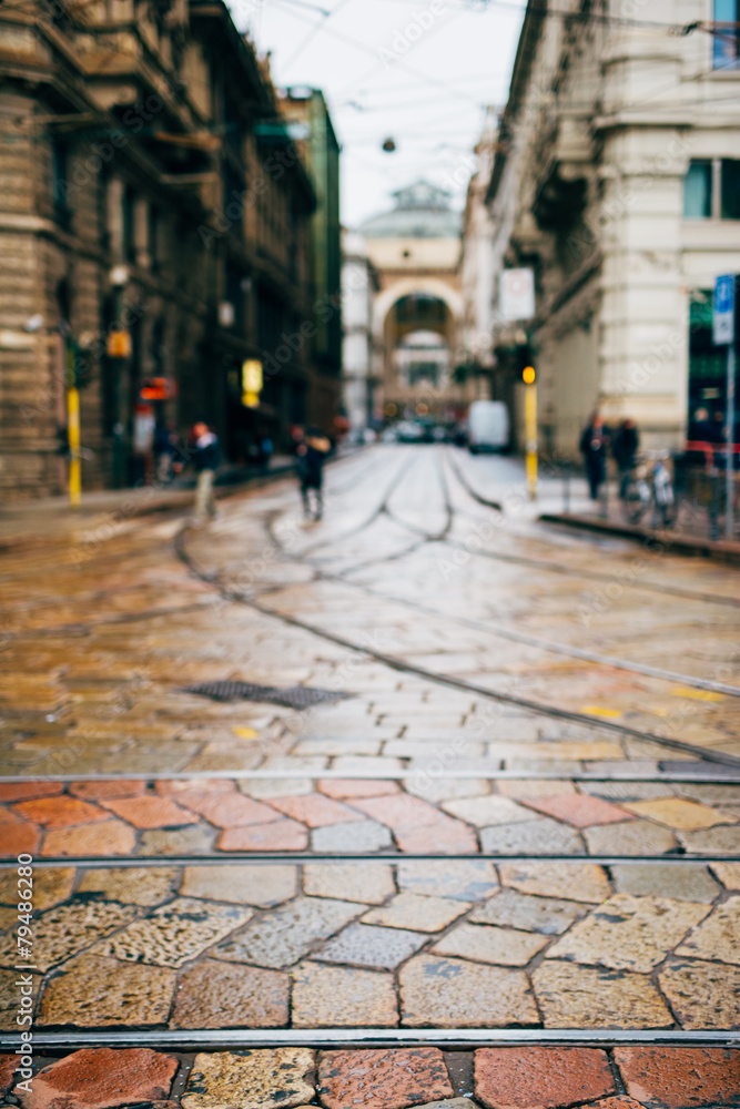 Fototapeta premium blurred city and people urban scene