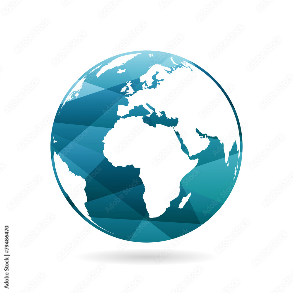 Geometric abstract earth globe sphere concept illustration.