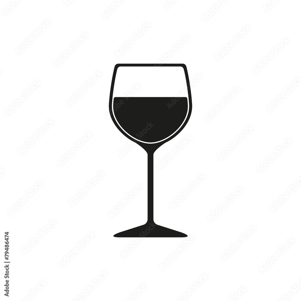 The wineglass icon. Goblet symbol. Flat The wineglass icon. Goblet symbol. Flat