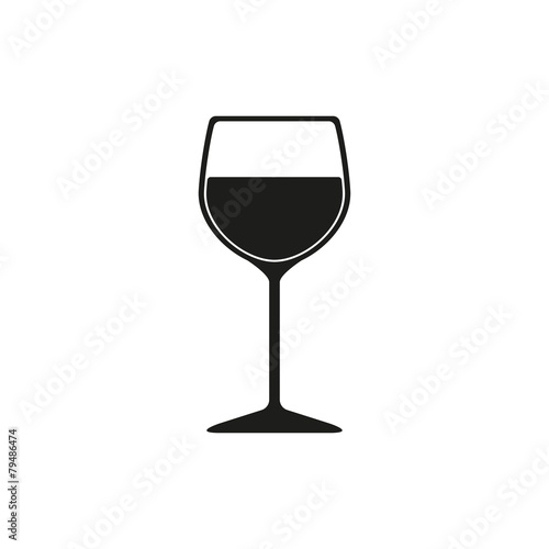 The wineglass icon. Goblet symbol. Flat