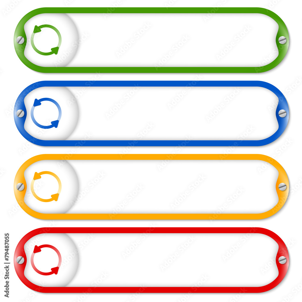 four frames for entering text with screws and arrows four frames for entering text with screws and arrows