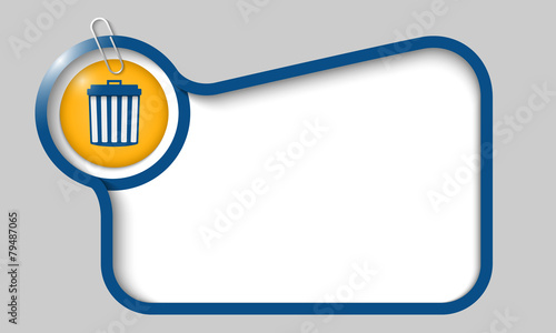 vector text box for any text with trashcan and paper clip