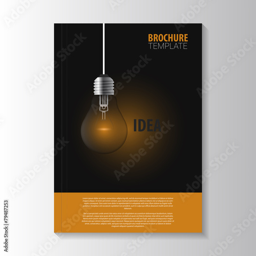 Flyer template. Cover Magazine. Brochure template. Bulb