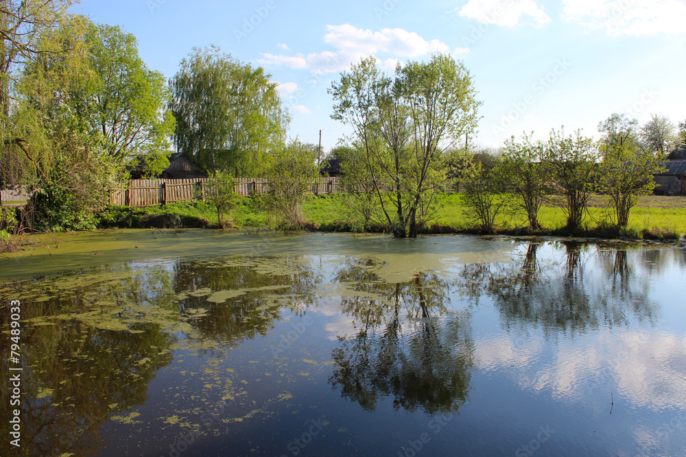 beautiful landscape with country lake beautiful landscape with country lake