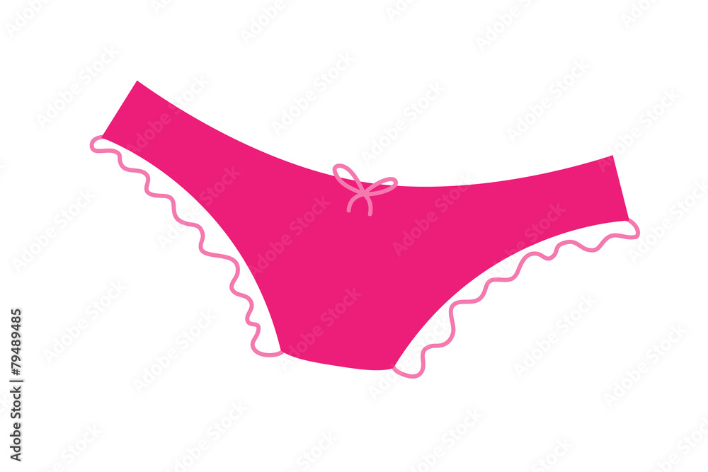 Pink panties with frill icon. - obrazy, fototapety, plakaty 