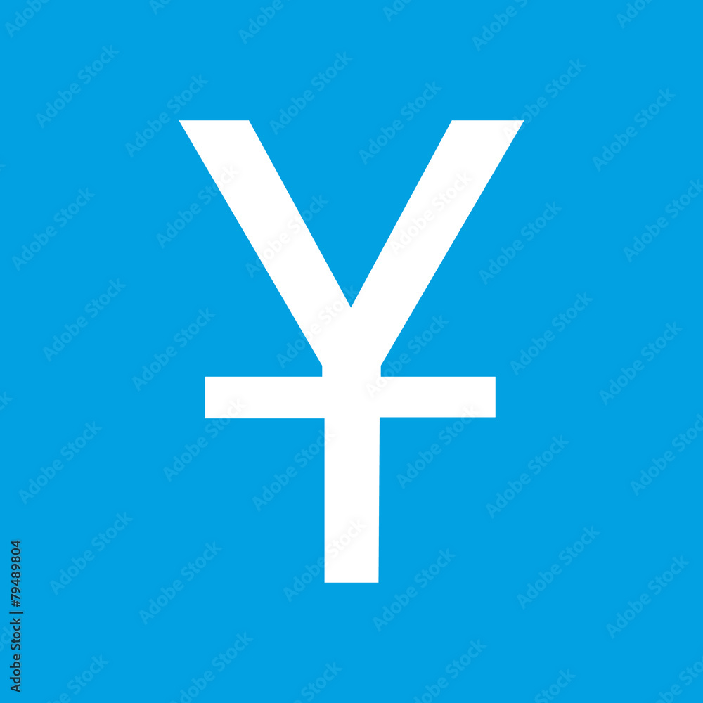 Fototapeta premium Yen white icon