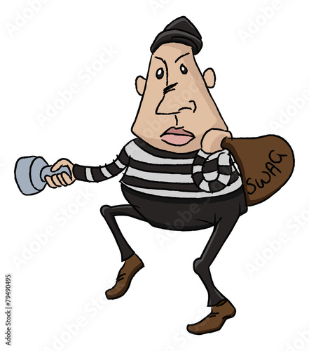 Thief or burglar cartoon