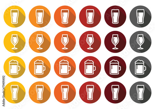 Beer glasses - lager, pilsner, ale, wheat beer, stout