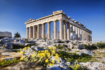 Papier peint photo Athènes Temple du Parthénon sur l'Acropole athénienne  © Tomas Marek