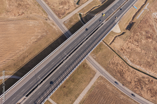 aerial view of highway