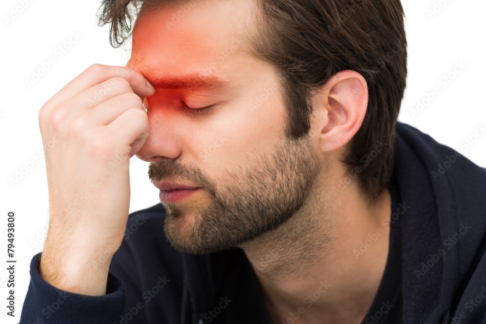 Obraz premium Closeup of a stressed handsome young man