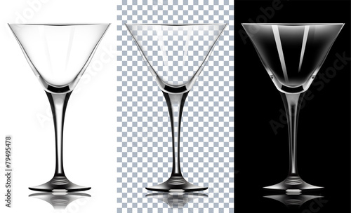 transparent glass for martini.