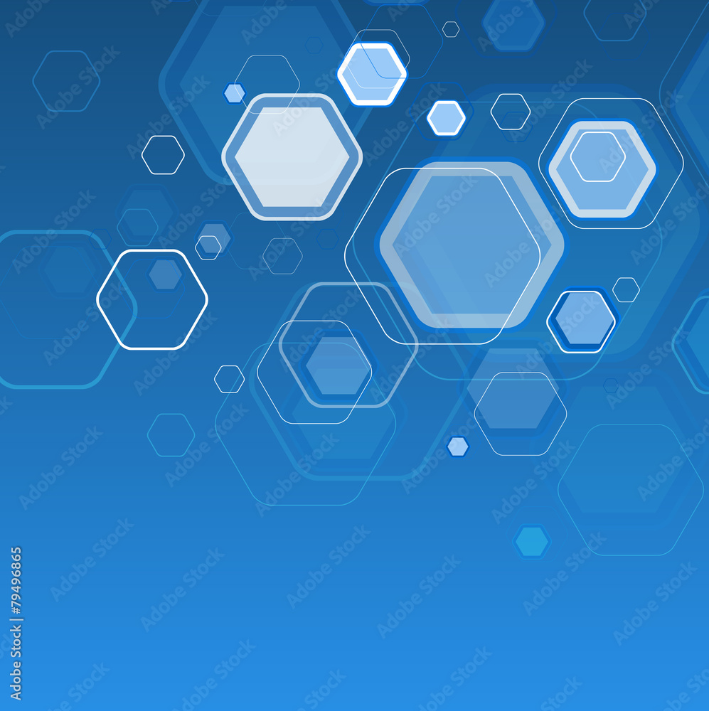 Abstract blue background hexagon. Vector illustration Stock Vector ...