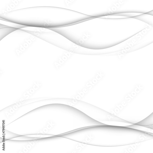 Abstract white waves - data stream concept. Vector Illustration