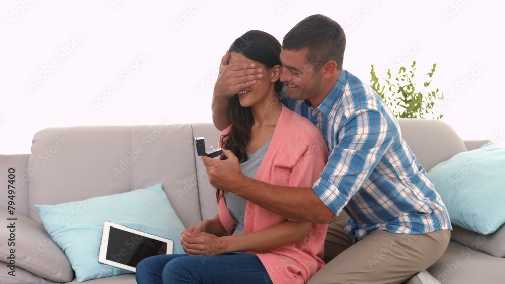 Man surprising his girlfriend with a proposal Man surprising his girlfriend with a proposal