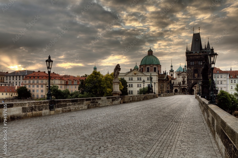 Fototapeta premium Historic Charles Bridge in Prague, Czech Republic