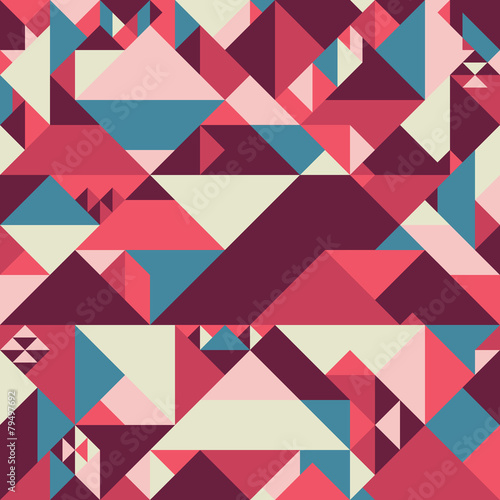 Abstract seamless pattern with colorful pyramids.