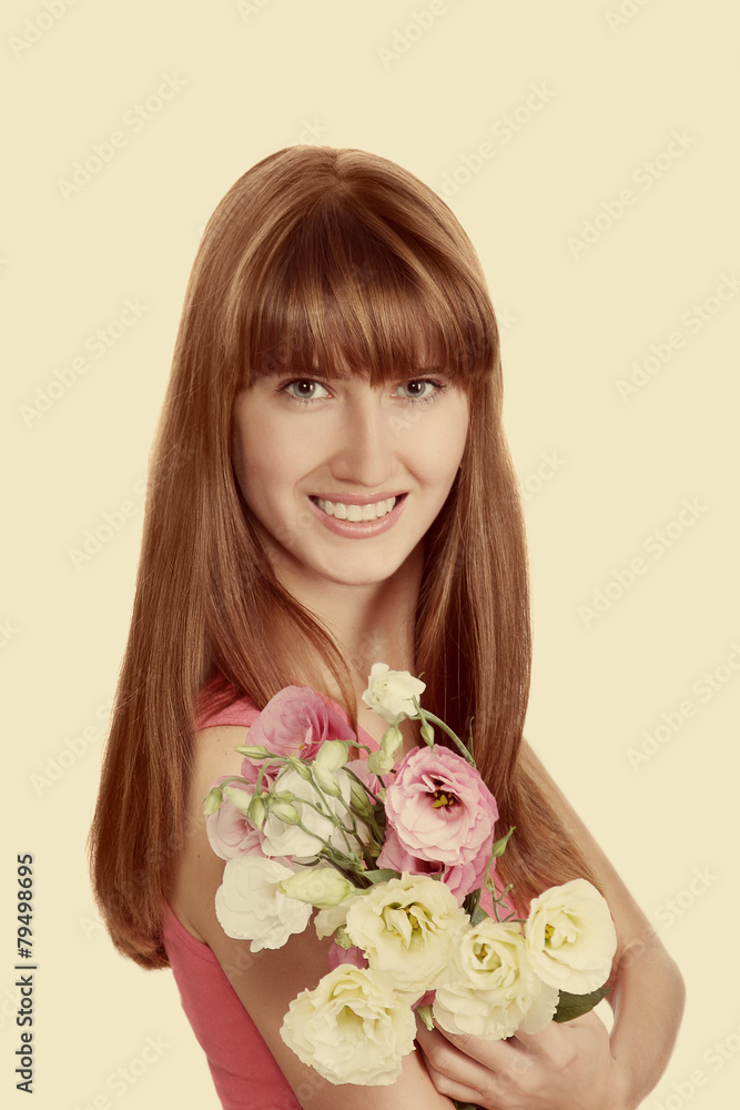beautiful girl with flowers beautiful girl with flowers