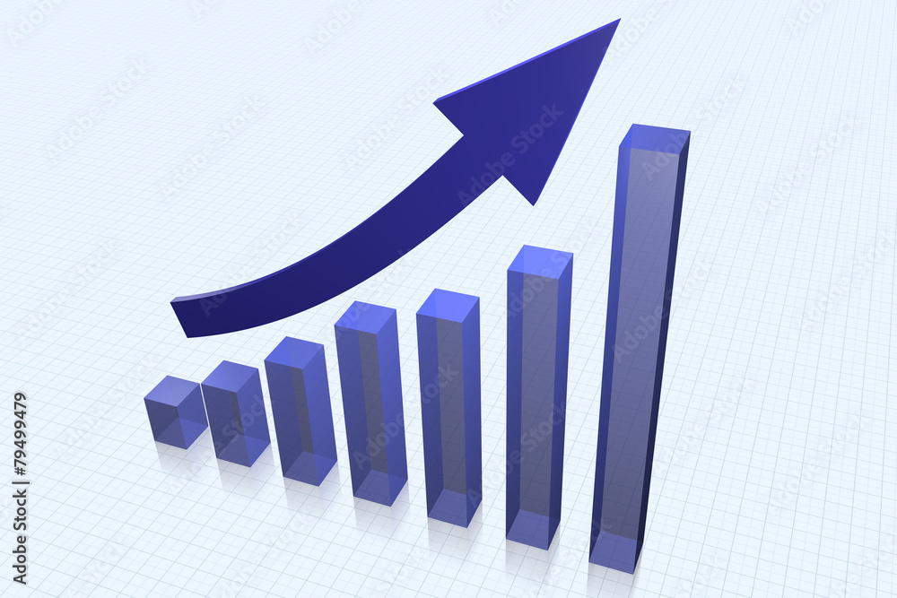Graph and arrow showing growth of business Graph and arrow showing growth of business