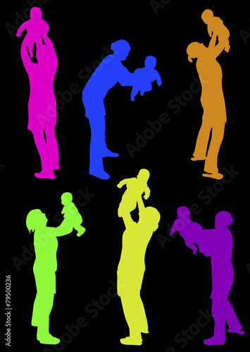 happy grandmother with baby