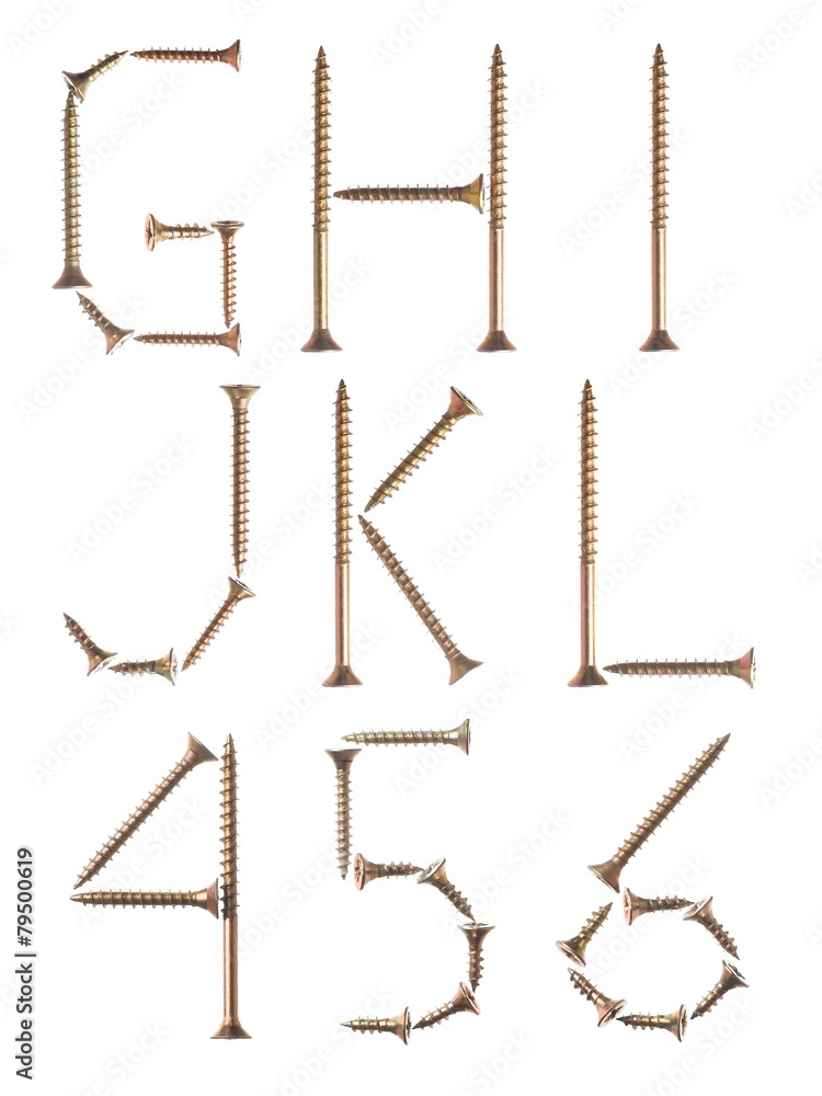 Font made of screws