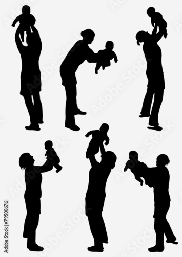 happy grandmother with baby