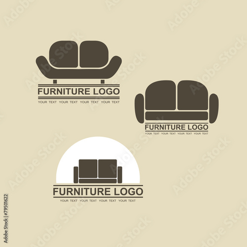 Sofa furniture logo for your business. Element design vector set