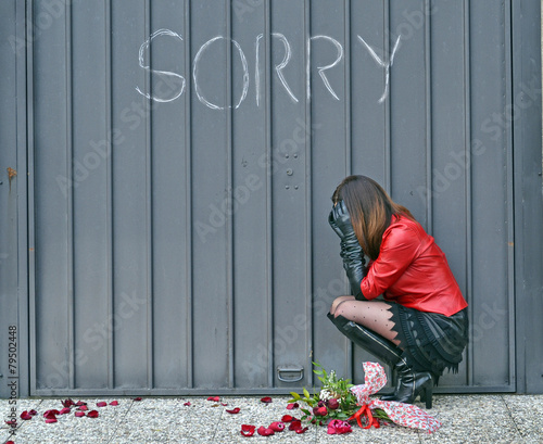 Fotografie Mujer triste llorando por amor.
