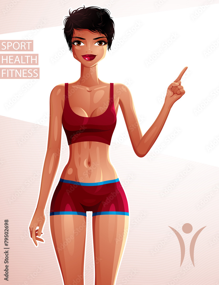 Beautiful coquette lady illustration, full body portrait of a se Beautiful coquette lady illustration, full body portrait of a se