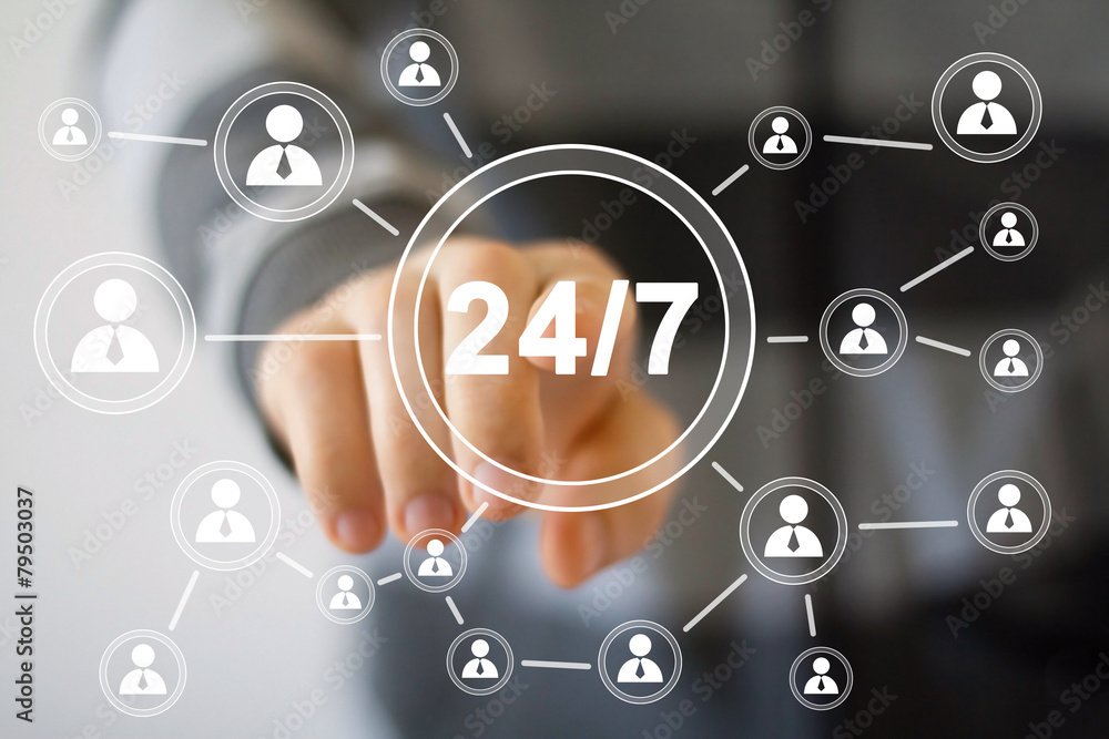 Business button web 24 hours service icon Business button web 24 hours service icon