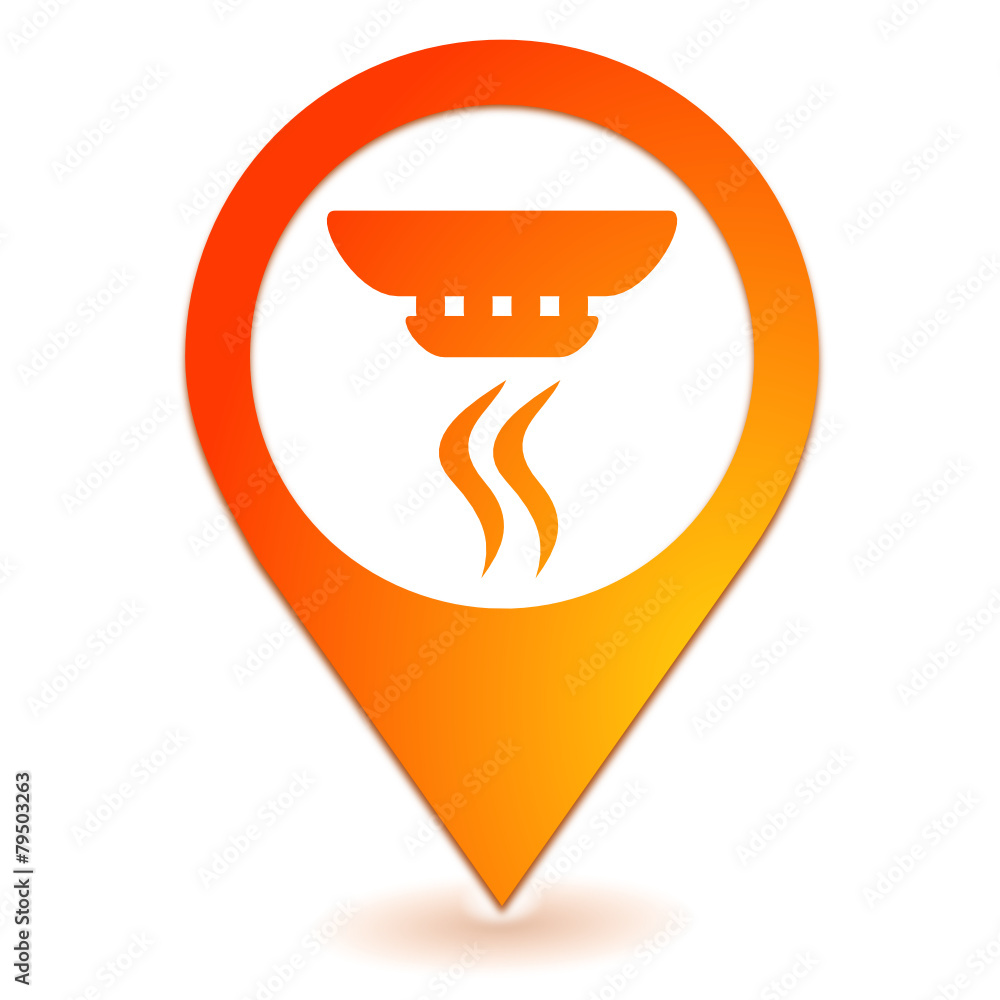 Vecteur Stock détecteur de fumée sur symbole géolocalisation orange | Adobe  Stock