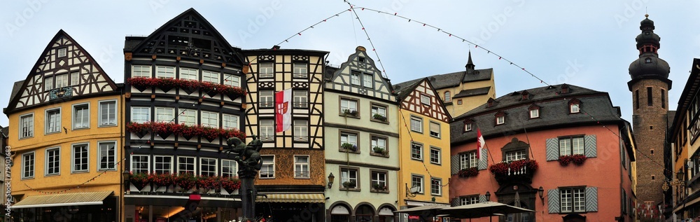 Traditional half-timbered houses on market square in Cochem