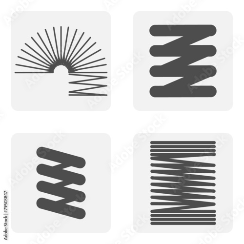 monochrome icon set with Springs