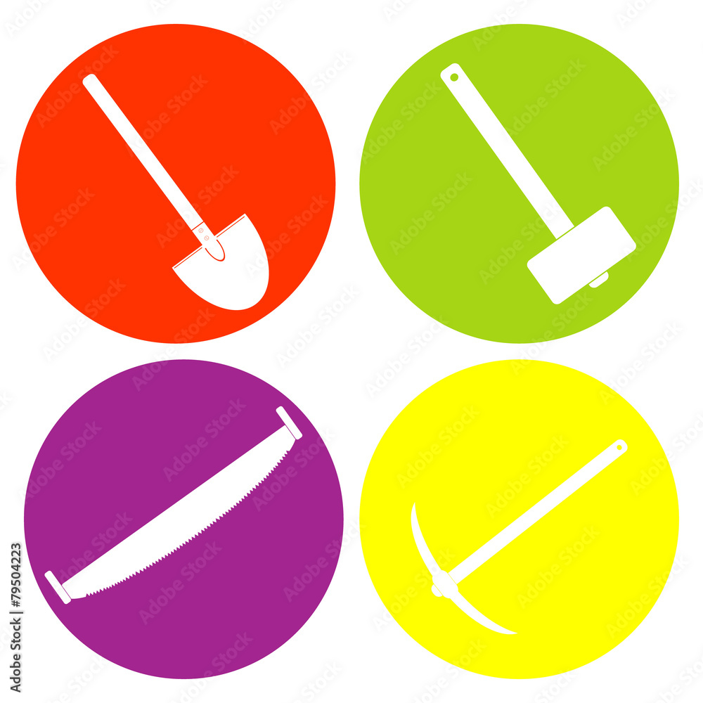 monochrome icon set with garden tools monochrome icon set with garden tools