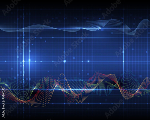 Abstract futuristic wave-digital  technology concept