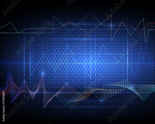 Abstract futuristic wave-digital  technology concept